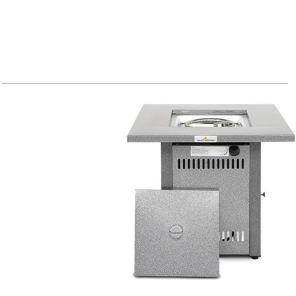 Buy 28" Heavy Duty Square Gas Fire Pit Table Impulse Ignition at wholesale prices