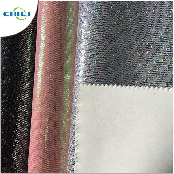 Buy Wholesale New Design Pu Rexine Mesh Glitter Fabric Price at wholesale prices