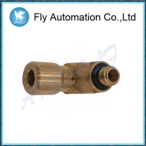 Brass M5 Pneumatic Tube Fittings EISELE GERMANY Yellow Angled threaded