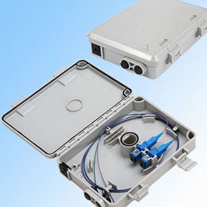 China Flame Retardant Optical Fiber Termination Box Outdoor Wall Mounted With 2 Core SC Adapter on sale
