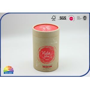 China Flat Bottom Cylinder Paper Packaging Tube Eco Friendly Food Grade For Protein Powder on sale