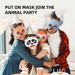 Kids 8 Different Patterned Animal Paper Masks for Hand On Skills And Creativity