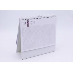 Paper Desk Calendar With Transparent Plastic Cover , 300gsm Business Desk