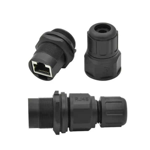 Cat6a RJ45 Plastic Enclosed Panel Connectors For Cat6a Equipment Waterproof Over Ethernet LAN Cable Waterproof