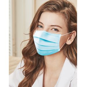 Non Woven Blue Disposable Face Mask 17.5*9.5cm Size OEM / ODM Available