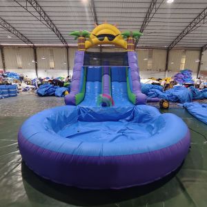 Commercial Waterslide Grade Full PVC Double Lane Inflatable Water Slide With