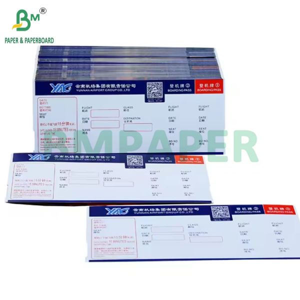 175g Custom Thermal Airline Flight Tickets Boarding Pass Paper 18.8cm x 8.3cm