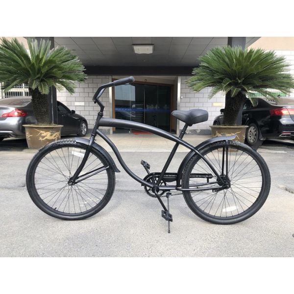 26 Inch Adults Mens Single Speed Comfort Beach Cruiser Bike Matte Black Ready to Ship