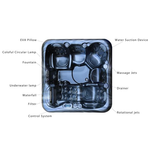 5 Persons Hydrotherapy Spa Hot Tubs For Outdoor Cool Spa Bathtub With Air Jets Jacuzzi Luxury Spa Tubs For Villa