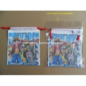 Custom Printed Drawstring Plastic Bags / Double Drawstring Bag OEM