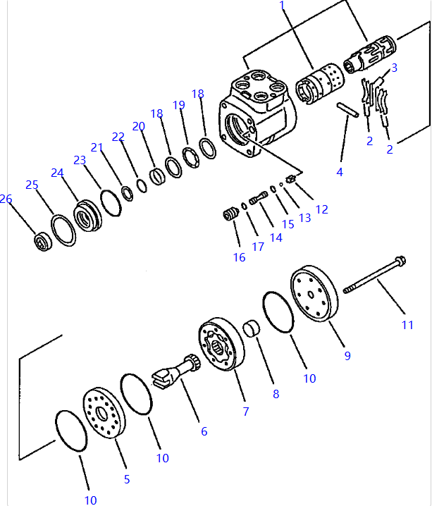 419-64-15200 4196415200 Steering Valve Wheel Loader Spare Parts For 532 WA320-1