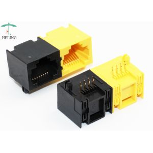 Unshielded RJ45 1x2 Two Ports Rj45 8p8c Connector Female Stitching R / A