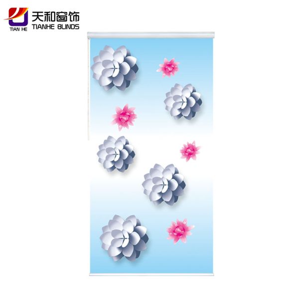 home curtain 3D printed window blinds with FR functional Latest design for living room