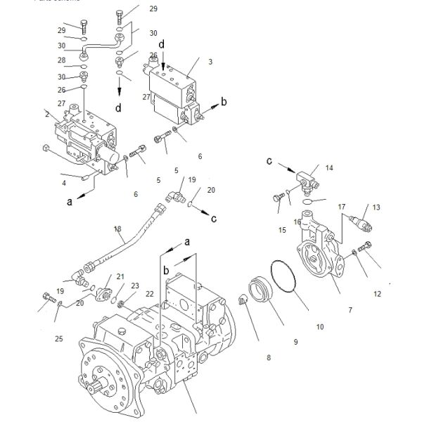 PC150-3 PC150-5 PC160LC-7 Excavator Hydraulic Pump 708-25-20100 708-25-04032 708-3M-00020 For Komatsu