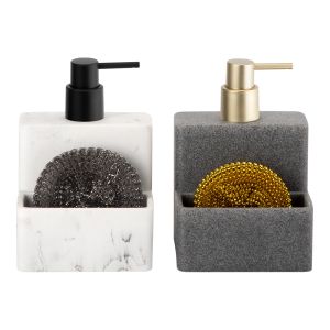 2N1 Grey & White Polyresin Kitchen Utility Caddy Marble Print Sink Caddy