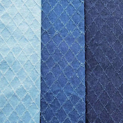 ISO9001 Indigo Polyester Cotton Jacquard Jean Denim Fabric Thick Breathable