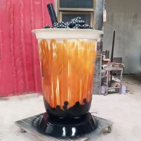 Bubble tea sculpture detailed view