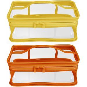 China Lightweight Shockproof PVC Cosmetic Bag With Handle on sale