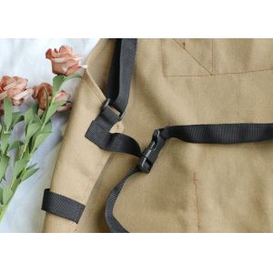 Brown Canvas Garden Tool Apron Adjustable Strap With 10 Pockets Custom size