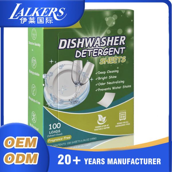 Buy ODM OEM Dish Washing Sheets Eco Friendly Dishwasher Cleaning Sheets at wholesale prices