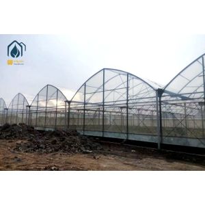 Agricultural PE Film Multi Span Greenhouse With Metal Frame 8m / 9.6m Span Width