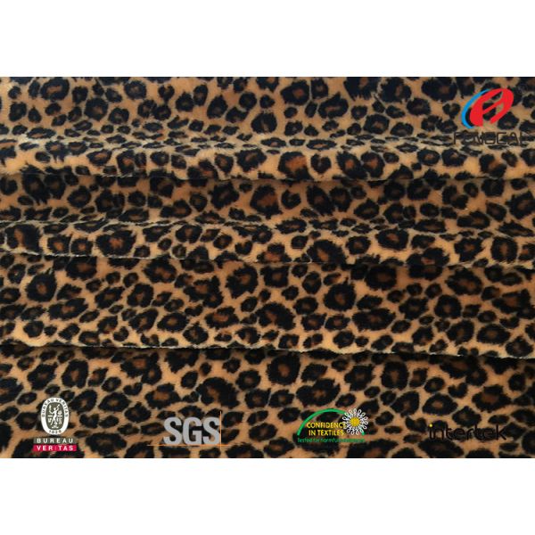 Buy Leopard Faux Fur Polyester Velvet Fabric For Fashionable Garment 180GSM at wholesale prices