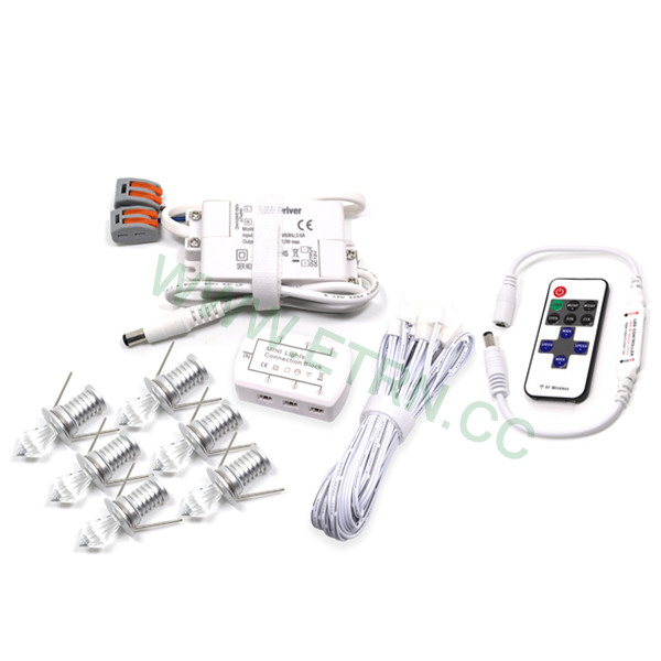 Stunning Crystal Color 6 x 1W Dimmable Downlight Set Recessed Ceiling Spotlights Interior Decking lights