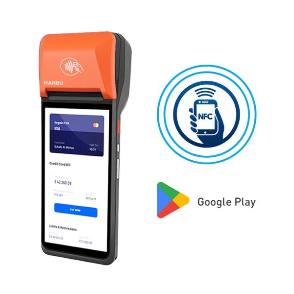 32GB Storage Android Point Of Sale Touchscreen Payment Terminal Android Glove Friendly