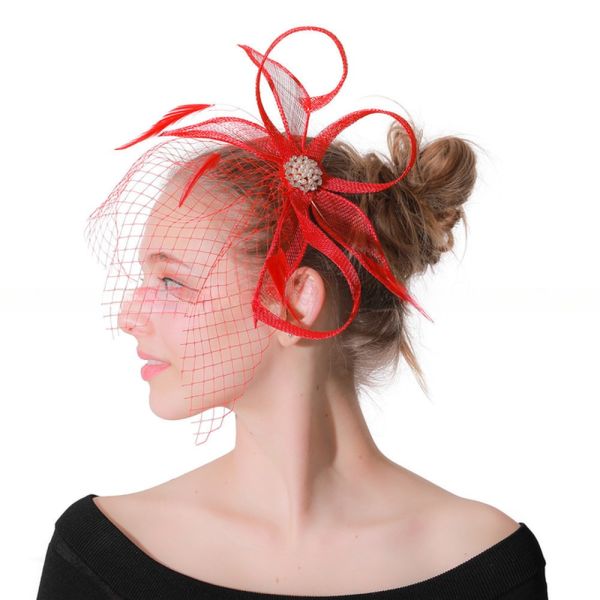 Dyed Party Decoration Sinamay and Veil Fascinator with Headband Perfect Shipping via DHL UPS FEDEX EMS TNT