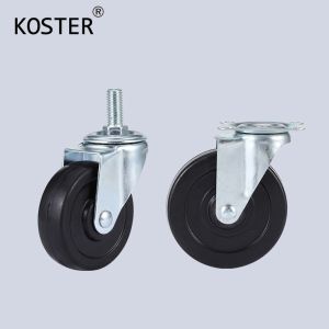 5kg Load KSLHD0403 Light Duty Furniture Rubber Black Swivel Caster