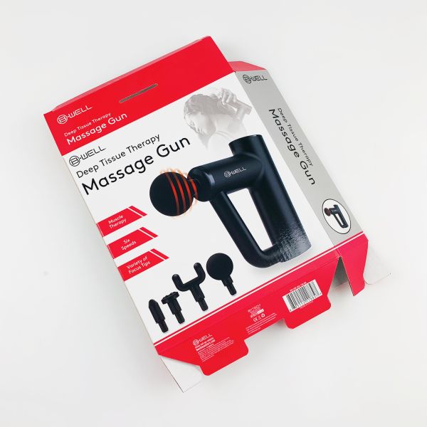 Buy Custom Folding Gift Paper Box Health Care Products Packaging Box for Electronic Muscle Massage Gun at wholesale prices