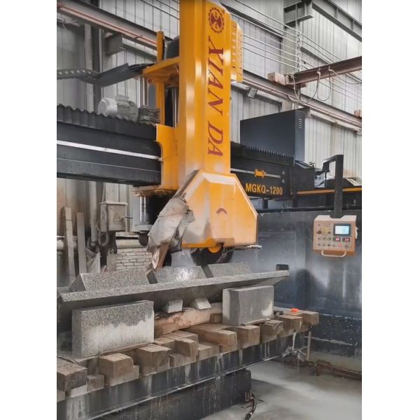 Four Column Middle Block Stone Slab Cutting Machine With Double Hydraulic