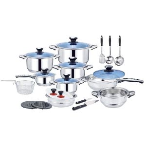 Different Piece Non Stick Cookware Set Wholesale 25pcs 30pcs Stainless Steel Pot