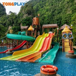 China Water Park Attractions Swimming Pool Amusement Equipment Fiberglass Water House Rides Aqua Playground for Children and Adults on sale