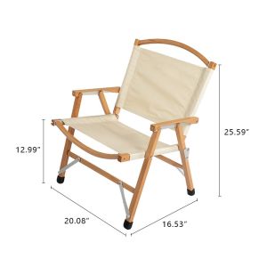 400 Lbs Portable Folding Camping Chair with Beech Frame