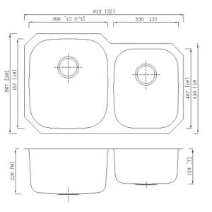 All In One Double Bowl Drop In Sink , 2 Hole Double Bowl Sink Unit