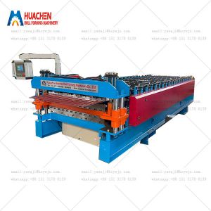 Metal Double Layer HC6/22 Trapezoid Roof Tile Making Roll Forming Machine Upper