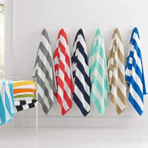 Custom 100 Cotton Towel Easy Cleanup Fade Resistant Striped Cotton Towels