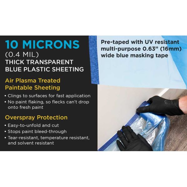 10 Microns Thick Transparent Blue Plastic Sheeting