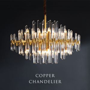 China Hanging Glass  Copper Crystal Pendant Light Ra80 110lm on sale