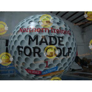 Customized Helium Inflatable Golf Ball Round 2.5m Reusable ASTM