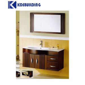 Wooden Brown Bathroom Vanity Set Cabinet