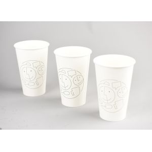 Quality Custom Printed White Paper Coffee Cups 16oz Biodegradable FDA Approved for sale