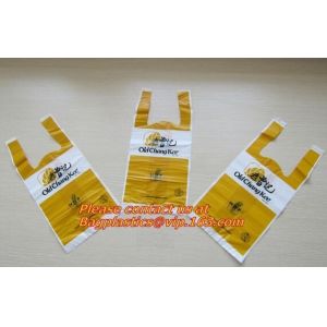 100% Biodegradable and Compostable, T-shirt Bags, EN13432 Certificate, green