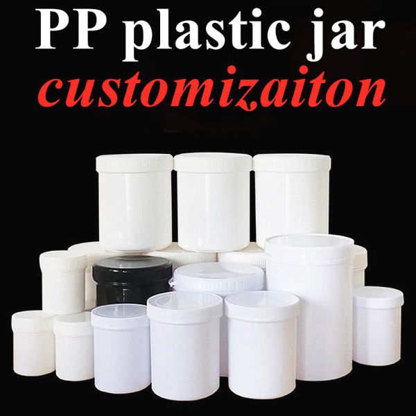 Buy 250ml 8oz 500ml 950ml 1000ml PP Plastic Cosmetics Clear Translucent White Pot plastic ointment Cream Jar with Screw Cap at wholesale prices