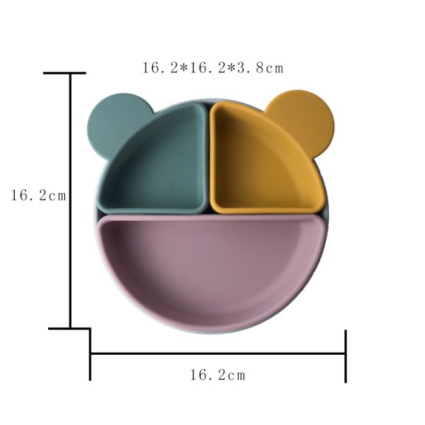 Bpa Free Kids Tableware Food Grade 2022 Silicone Baby Feeding Plate Set Suction