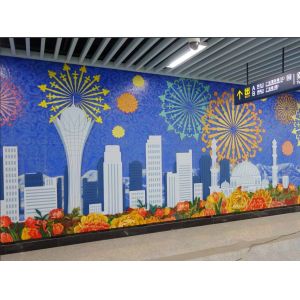 China 12m Length Stainless Steel Wall Sculpture , Contemporary Relief Sculpture on sale