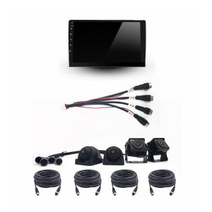 RoHS RV Backup Camera System IPS For Truck Trailer Van Quad Split Monitor