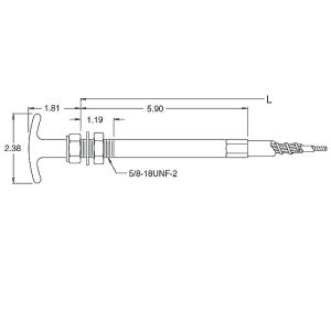 Electronic Machinery Mechanical Control Cable Head , Twist Lock Throttle Cable