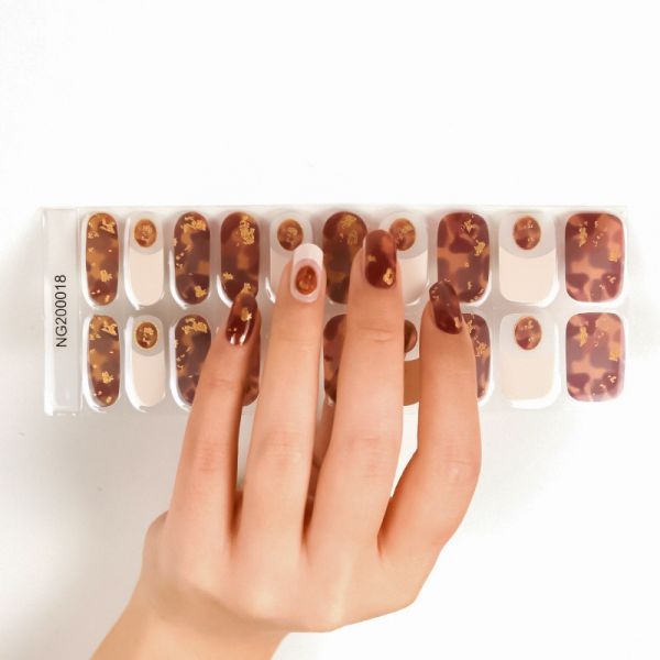 High quality UV lamp French semi cured Gel Nail strips Non-Toxic Long Lasting semi cured Gel Nail Wraps and gel nail poli